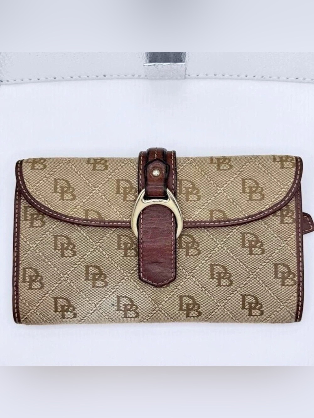 Dooney & Bourke Signature DB Monogram Canvas Continental Clutch Wallet